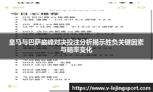 皇马与巴萨巅峰对决投注分析揭示胜负关键因素与赔率变化
